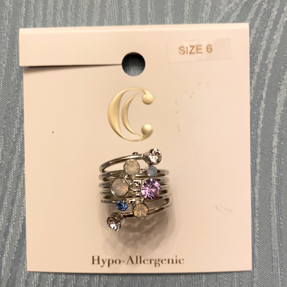 Charming Charlie ring with pastel stones NWT